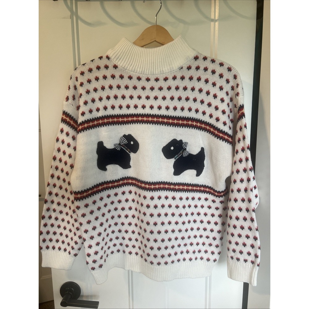 Vintage 80s Grandmacore Sugar‎ Co LTD Scotties Sweater Size Large